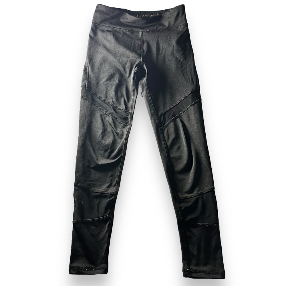 Urban Active Black Leggings with Mesh Panels - Junior Size Small (7-8)